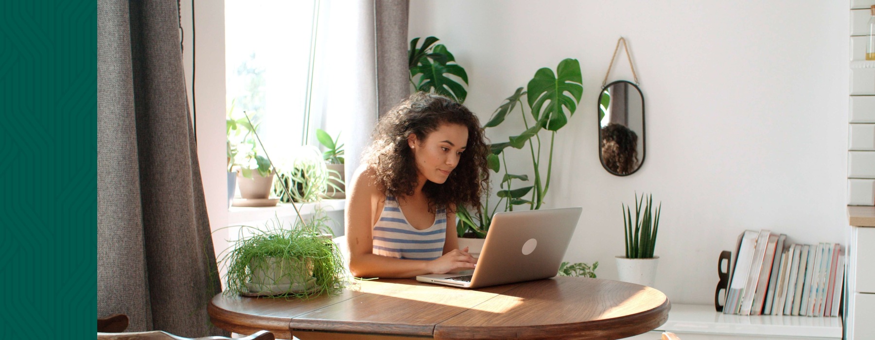 a woman at a desk