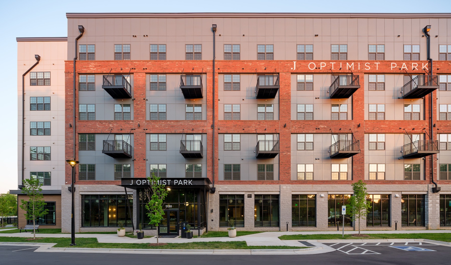 brand new apartments in Charlotte NC with sunset sky