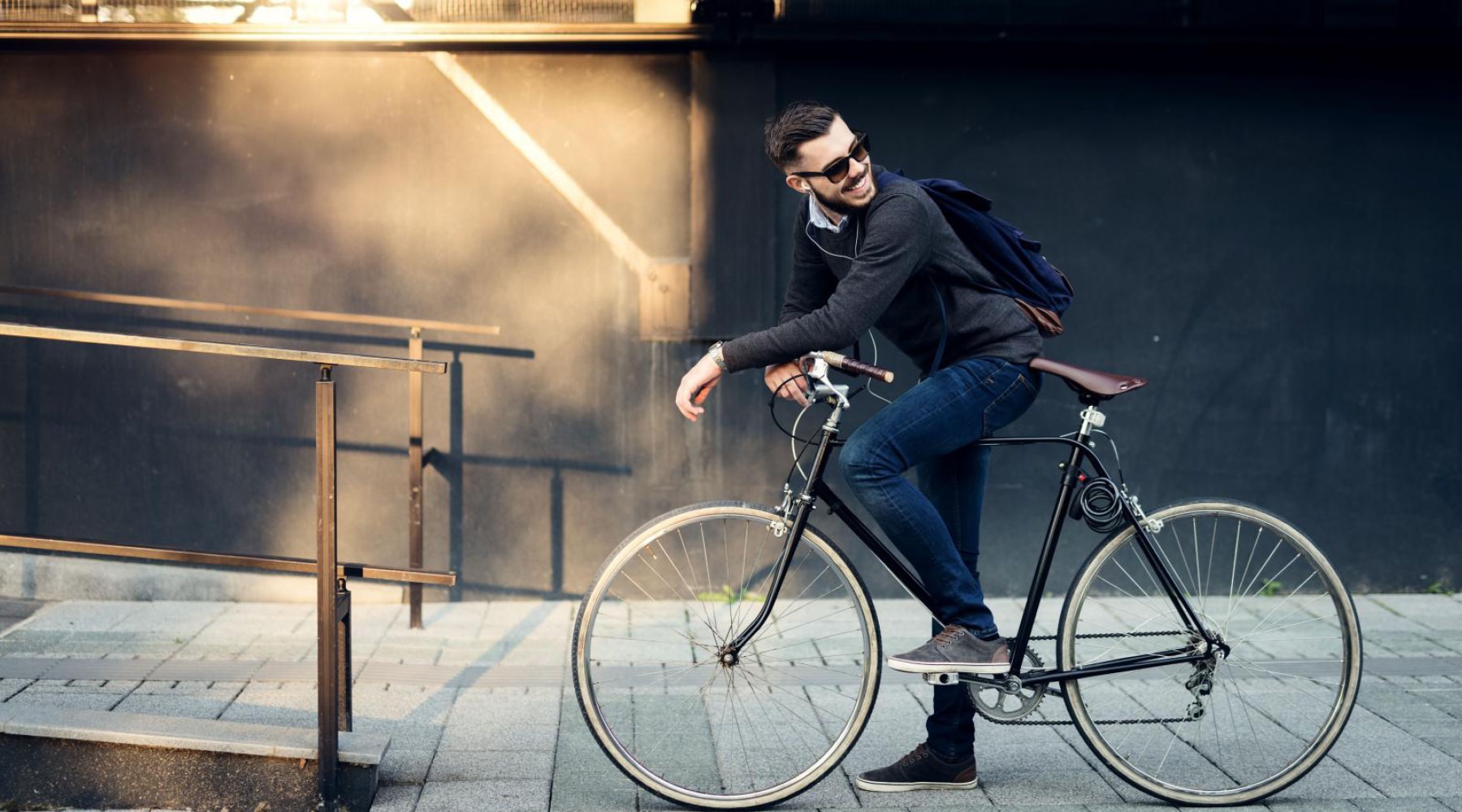 Everything within reach a young man on a bike